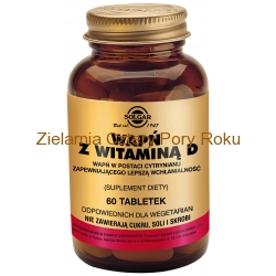 Wapń z naturalną witaminą D3 Cytrynian Solgar 60 tabletek